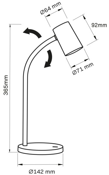 Stolní lampa FELIX 1xGU10/9W/230V černá