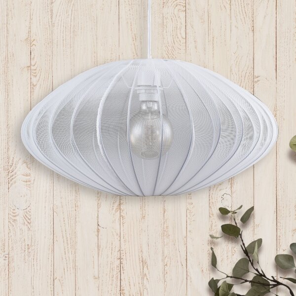 Lustr na lanku KINU 1xE27/20W/230V pr. 50 cm bílá