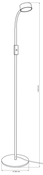 LED Stmívatelná stojací lampa BRUNO LED/3W/230V 3000/4000/6500K černá