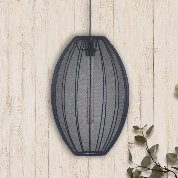 Lustr na lanku KAREI 1xE27/20W/230V pr. 30 cm černá