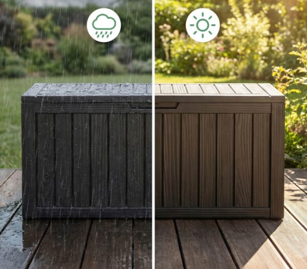 Zahradní úložný box černý 272 L
