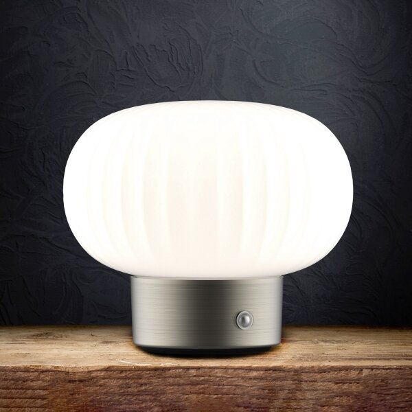 LED Stmívatelná dotyková stolní lampa LATTE LED/1,8W/5V USB 2000 mAh chrom/bílá