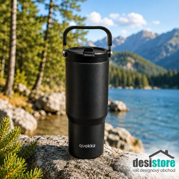 Termohrnek Core s poutkem, 860ml, Quokka, černý