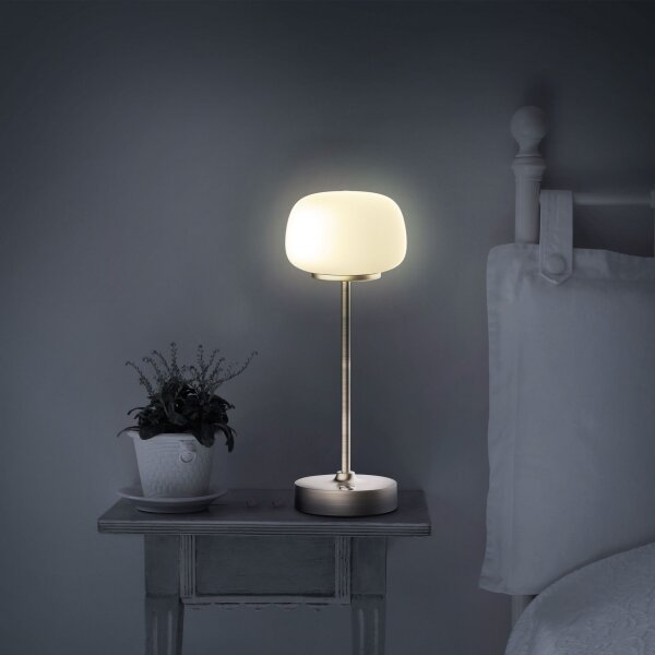 LED Stmívatelná dotyková stolní lampa RIMINI LED/2W/5V USB 2000 mAh zlatá/bílá