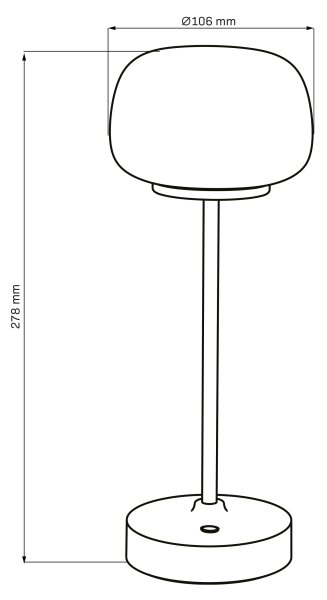 LED Stmívatelná dotyková stolní lampa RIMINI LED/2W/5V USB 2000 mAh černá/bílá
