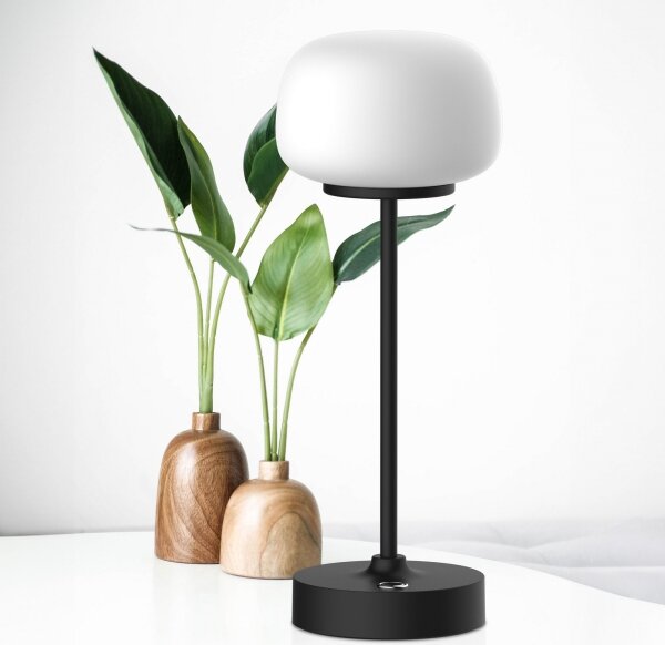 LED Stmívatelná dotyková stolní lampa RIMINI LED/2W/5V USB 2000 mAh černá/bílá