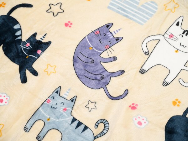 Mikroplyšové povlečení PURRSLEEP béžové Rozměr povlečení: 70 x 90 cm | 140 x 220 cm