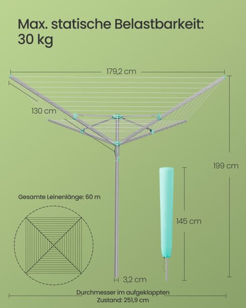 Zahradní sušák na prádlo LLR308EZ01