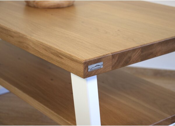 Morawood Konferenční stolek Sheffield Barva desky: Natural, Barva podnože: Černý mat, Rozměry: 450x900(mm)