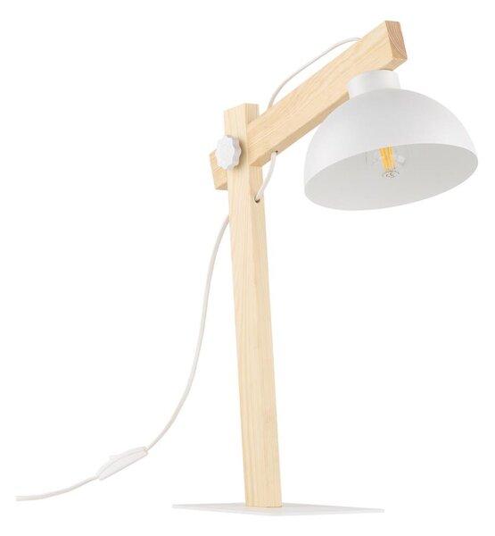 Stolní lampa OSLO 1xE27/15W/230V borovice/bílá
