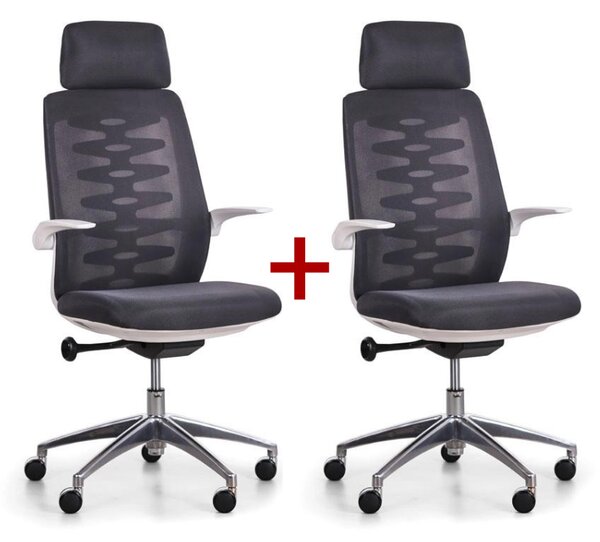Kancelářská židle se síťovaným opěrákem SITTA WHITE 1+1 ZDARMA, černá