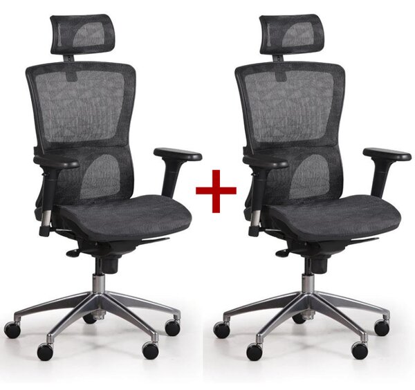 Kancelářská židle LEXI 1+1 ZDARMA, černá