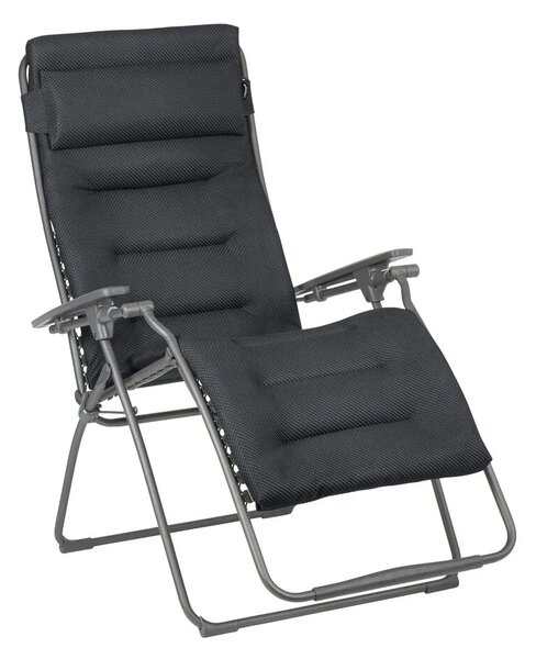 Zvýhodněná sada: 2× Relaxační křeslo Lafuma FUTURA XL BeComfort šedá Dark grey + 2× držák nápojů ZDARMA
