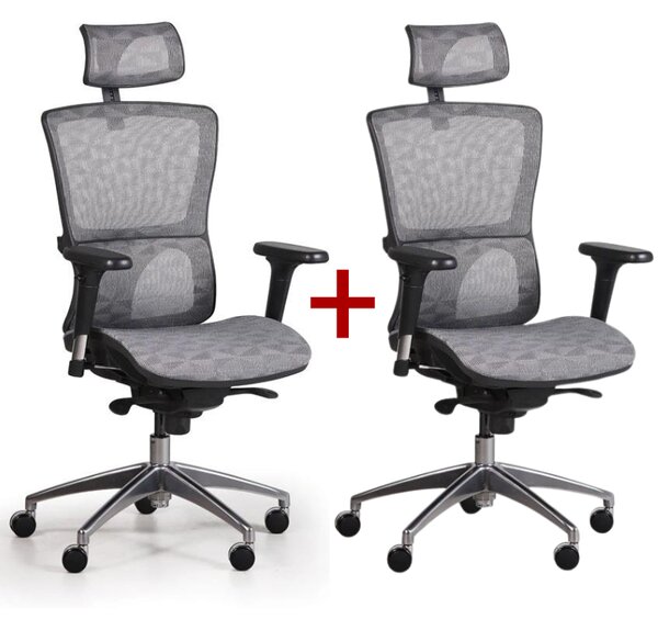 Kancelářská židle LEXI 1+1 ZDARMA, šedá