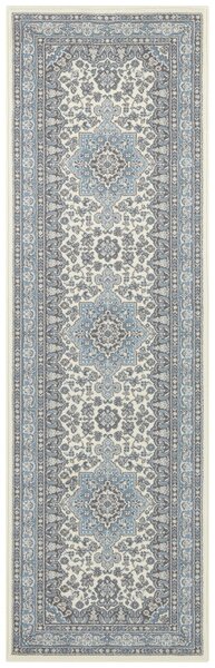 Nouristan, Kusový koberec Mirkan 104442 Cream/Skyblue, 80x150, modrá, chodba / předsíň
