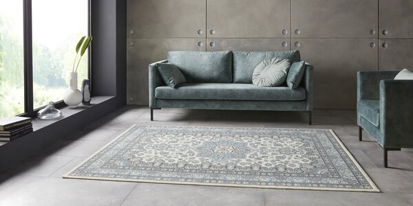Nouristan, Kusový koberec Mirkan 104442 Cream/Skyblue, 80x150, modrá, chodba / předsíň