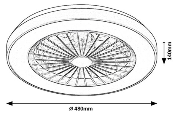 Rabalux DALFON2 LED stropní svítidlo s ventilátorem 71336