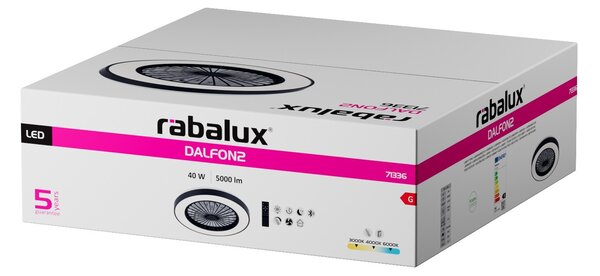 Rabalux DALFON2 LED stropní svítidlo s ventilátorem 71336