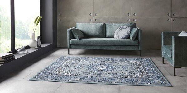 Nouristan, Kusový koberec Mirkan 104438 Skyblue, 80x150, modrá, obývací pokoj