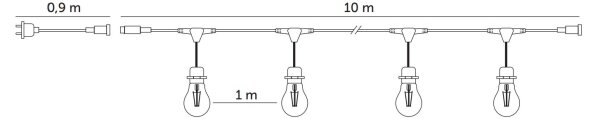LED Venkovní dekorační řetěz BAJA ST64 10xE27/1W/230V 10,9m IP44 teplá bílá