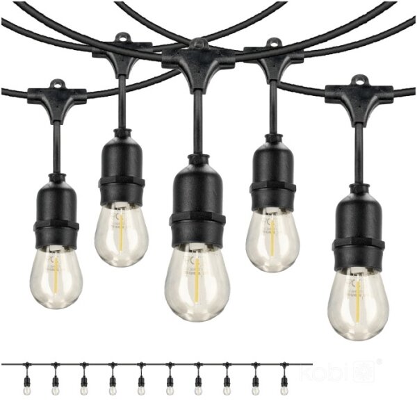 LED Venkovní dekorační řetěz BAJA ST64 10xE27/1W/230V 10,9m IP44 teplá bílá