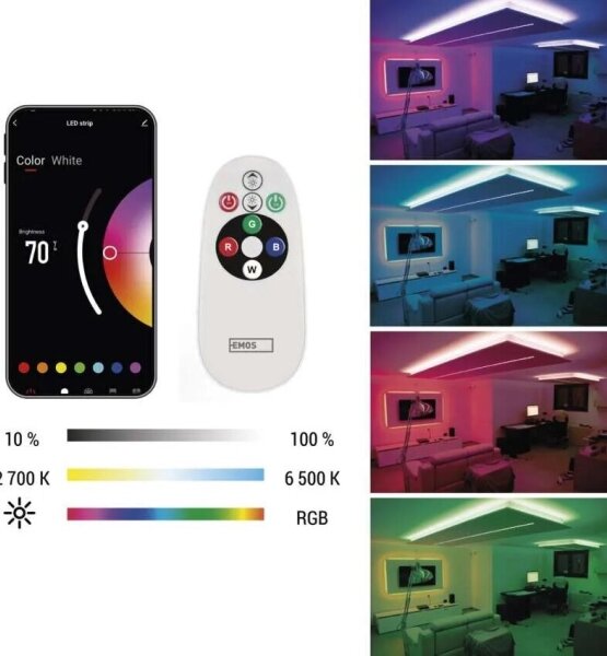 LED RGB+CCT Pásek GOSMART LED/11W/230V 2 m 2700-6500K IP44 Wi-Fi