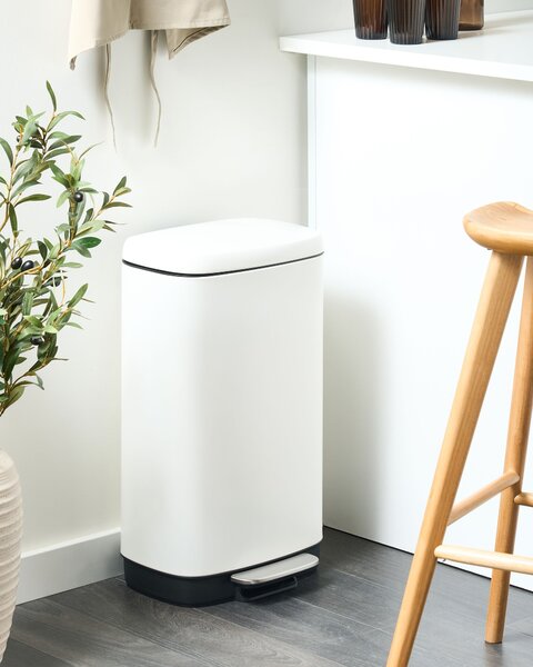 Odpadkový koš 30 L ECOCOLLECT Kov Bílá