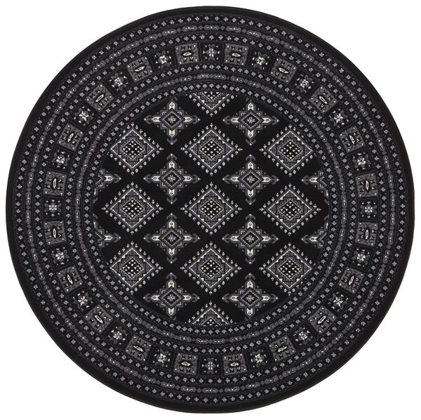 Nouristan - Hanse Home, Kruhový koberec Mirkan 104109 Black | černá Typ: kulatý 160x160 cm