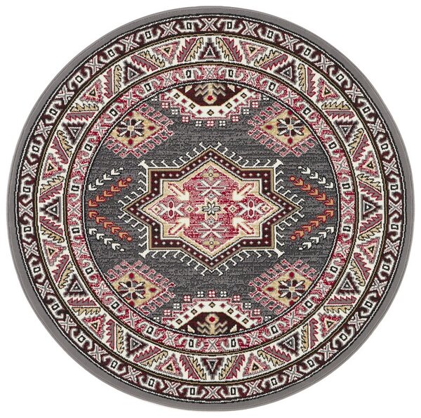 Nouristan - Hanse Home koberce Kruhový koberec Mirkan 104099 Grey - 160x160 (průměr) kruh cm