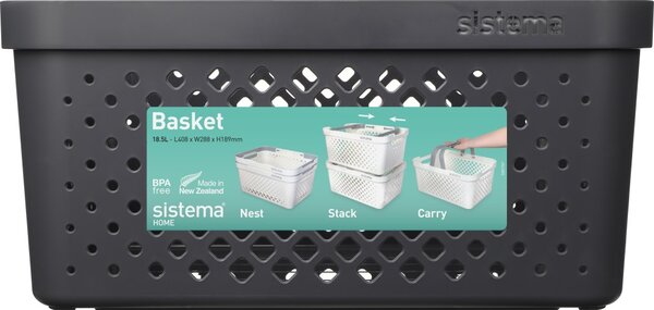 Sistema Víceúčelový košík Basket 18,5 l, šedá