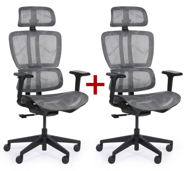 Kancelářská židle NICO 1+1 ZDARMA, šedá