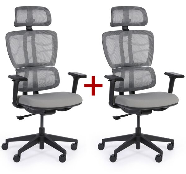 Kancelářská židle KELLY 1+1 ZDARMA, šedá