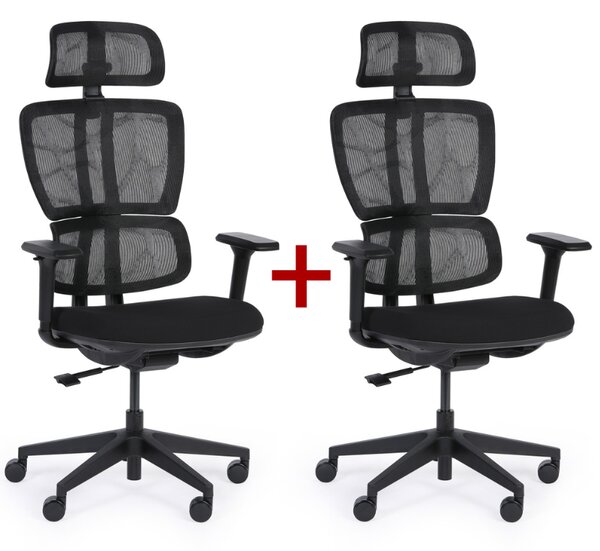 Kancelářská židle KELLY 1+1 ZDARMA, černá