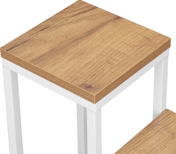 Stojan na květiny v loftovém stylu MOGREN dub craft/bílý