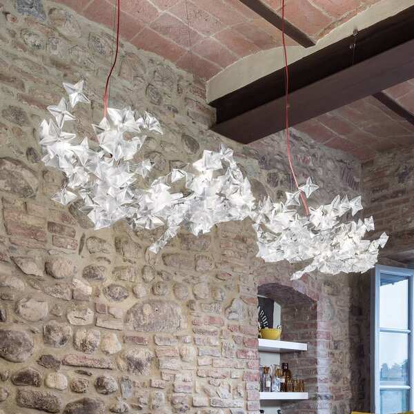 Slamp Hanami Suspension závěsné světlo, červený kabel, stmívatelný, Obývací pokoj / jídelna, Plast, Design