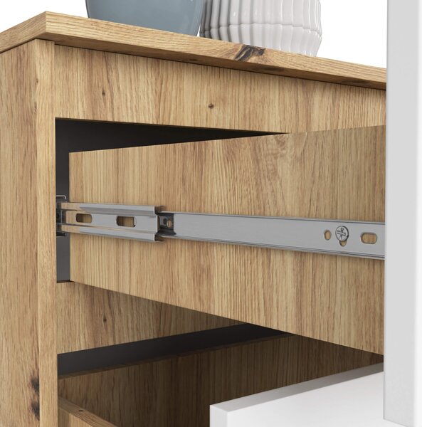 Ak furniture Komoda Kuba 160 cm 4 šuplíky dub artisan/bílá
