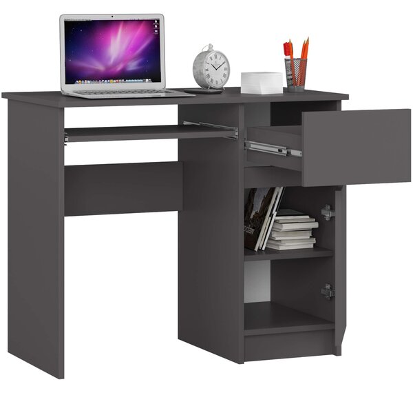 Ak furniture Psací stůl PIKSEL 90 cm grafitově šedý pravý