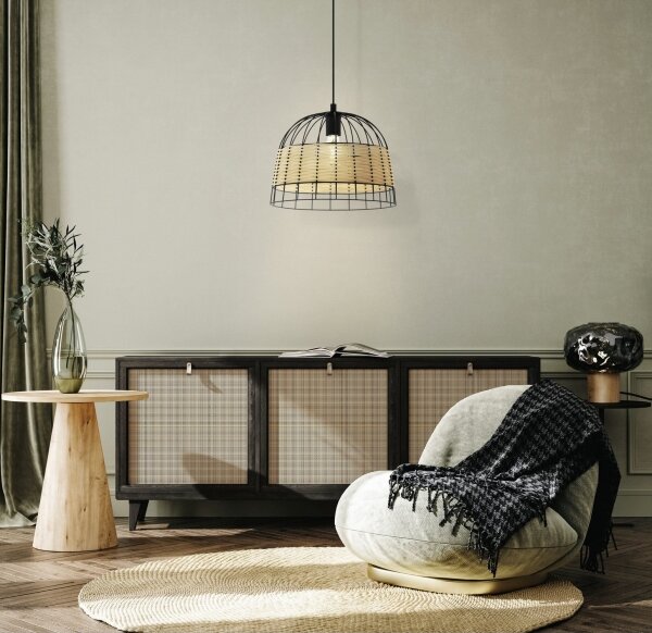 Eglo 55709 - Lustr na lanku ANWICK 1xE27/40W/230V ratan