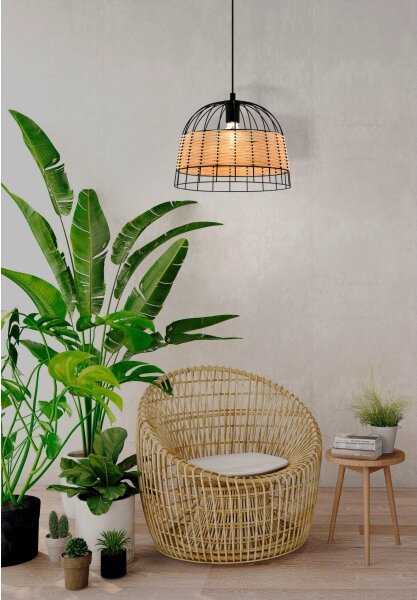 Eglo 55709 - Lustr na lanku ANWICK 1xE27/40W/230V ratan