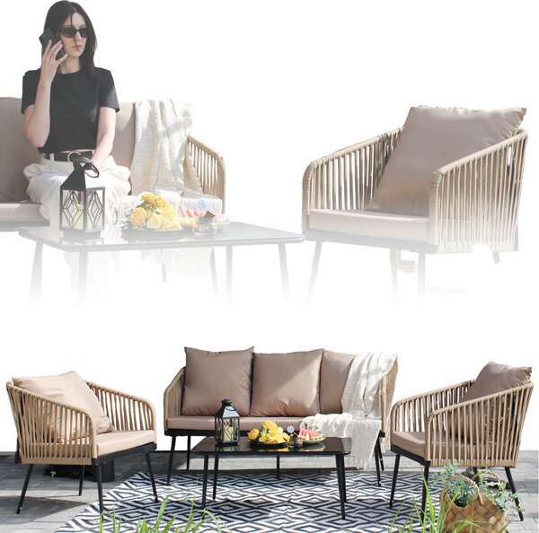 Set zahradního nábytku LINA béžový ABI8517