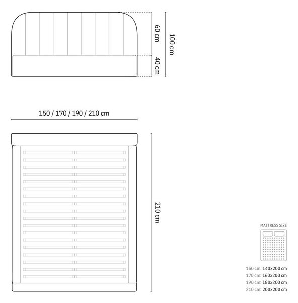 Slonovinová čalouněná dvoulůžková postel s úložným prostorem s roštem 180x200 cm Juno – Windsor & Co Sofas