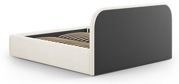 Slonovinová čalouněná dvoulůžková postel s úložným prostorem s roštem 180x200 cm Juno – Windsor & Co Sofas