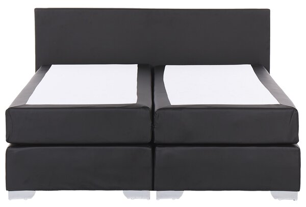 Kontinentální postel Umělá kůže PRESIDENT 180 x 200 cm Černá