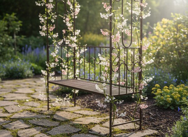 Zahradní pergola s lavicí WILLOW hnědá GOM1456