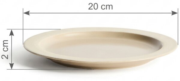 Kave Home Béžový keramický talíř Doren Ø20 cm