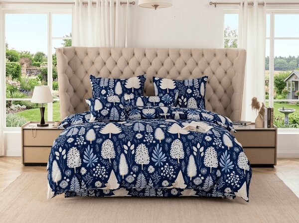Povlečení z mikrovlákna INDIGO BLOOM modré Rozměr povlečení: 2 ks 70 x 90 cm | 200 x 220 cm