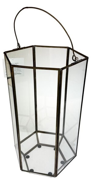 Svícen metal sklo pr. 23 cm, v. 40 cm