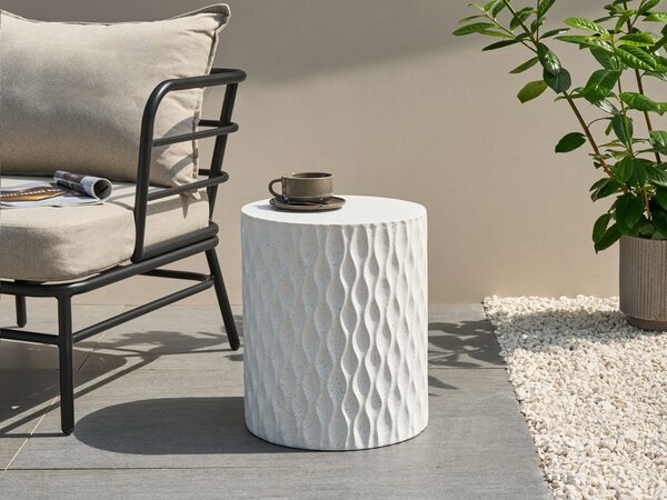 Odkládací stolek ANTELAO 37 cm 37 cm Terrazzo efekt Bílé terrazzo