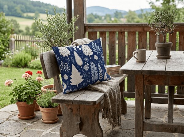 Povlak na polštář z mikrovlákna INDIGO BLOOM 50x70 cm, modrý