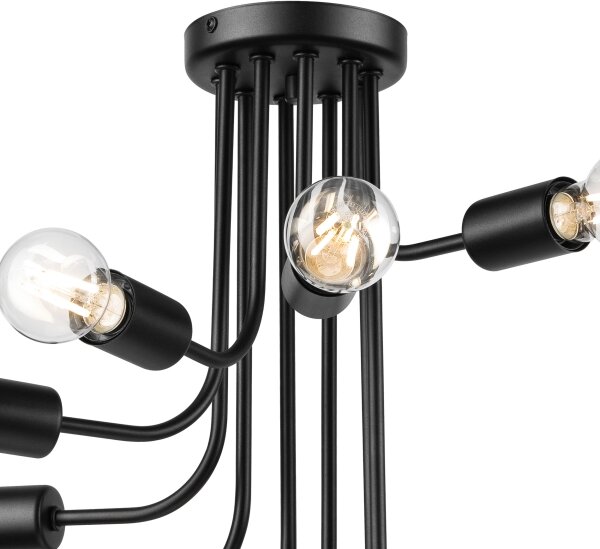 Přisazený lustr TRINITY 10xE27/15W/230V černá